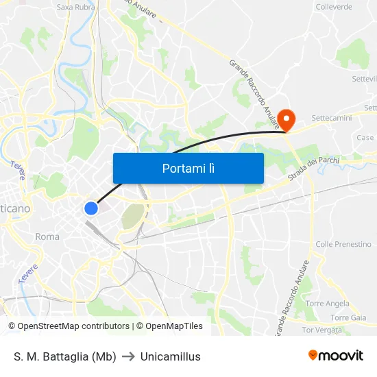 S. M. Battaglia (Mb) to Unicamillus map