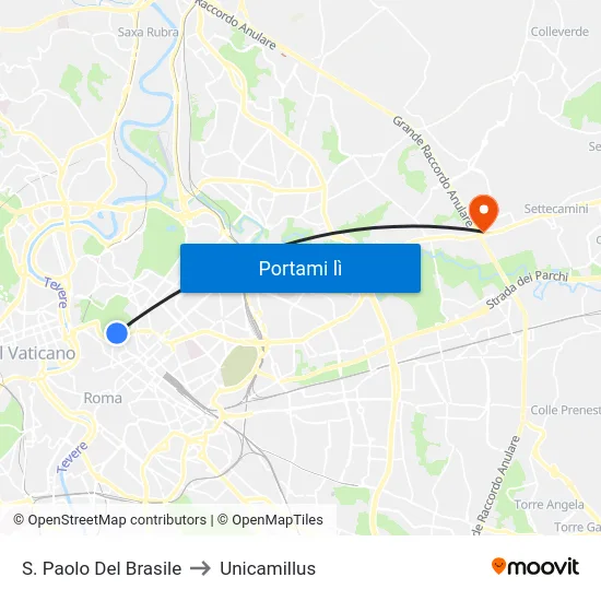 S. Paolo Del Brasile to Unicamillus map