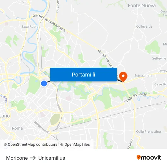 Moricone to Unicamillus map