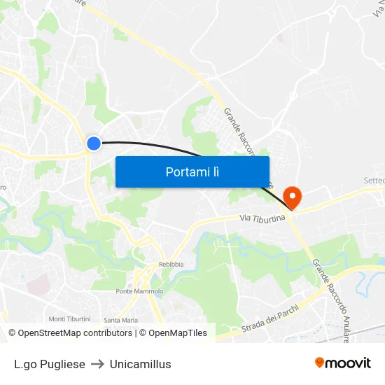 L.go Pugliese to Unicamillus map