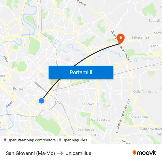 San Giovanni (Ma-Mc) to Unicamillus map