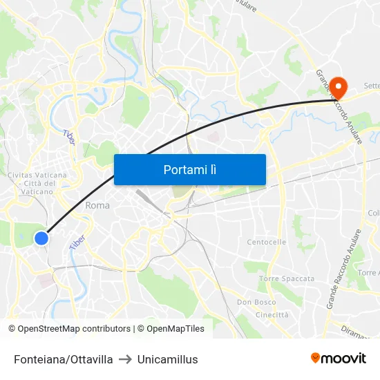 Fonteiana/Ottavilla to Unicamillus map