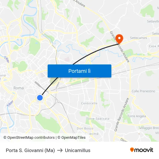 Porta S. Giovanni (Ma) to Unicamillus map