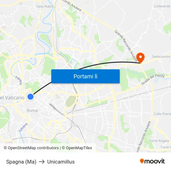 Spagna (Ma) to Unicamillus map