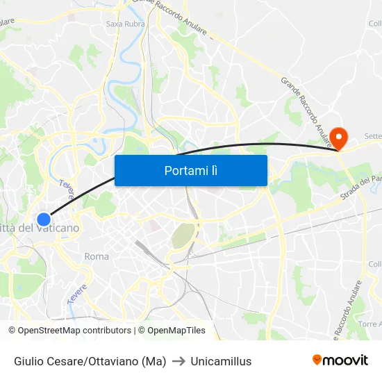 Giulio Cesare/Ottaviano (Ma) to Unicamillus map