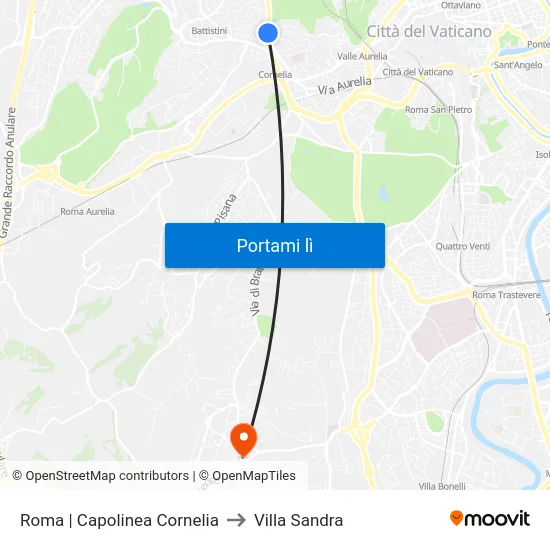 Roma | Capolinea Cornelia to Villa Sandra map