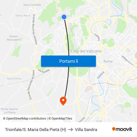 Trionfale/S. Maria Della Pietà (H) to Villa Sandra map