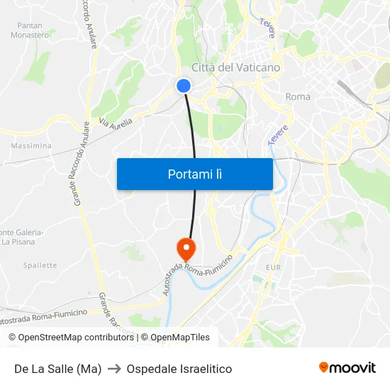 De La Salle (Ma) to Ospedale Israelitico map