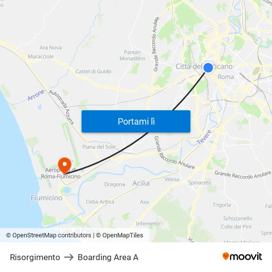 Risorgimento to Boarding Area A map