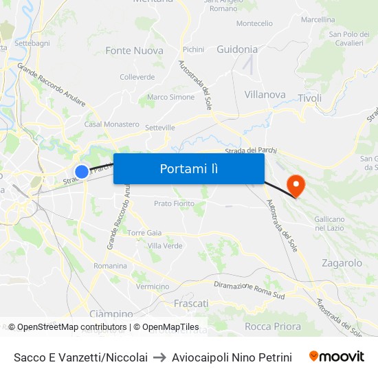 Sacco E Vanzetti/Niccolai to Aviocaipoli Nino Petrini map