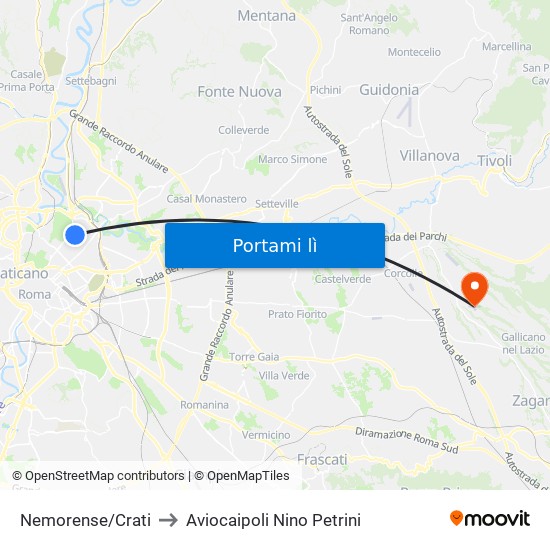 Nemorense/Crati to Aviocaipoli Nino Petrini map