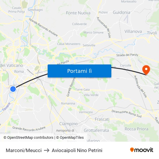 Marconi/Meucci to Aviocaipoli Nino Petrini map