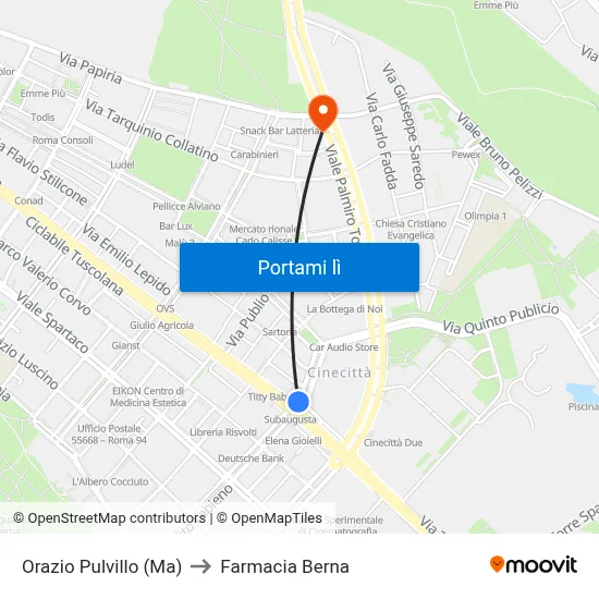 Orazio Pulvillo (Ma) to Farmacia Berna map