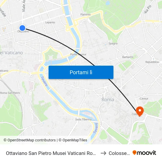 Ottaviano San Pietro Musei Vaticani Rome Metro to Colosseum map