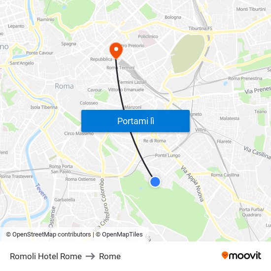 Romoli Hotel Rome to Rome map