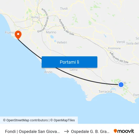 Fondi | Ospedale San Giovanni to Ospedale G. B. Grassi map