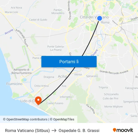 Roma Vaticano (Sitbus) to Ospedale G. B. Grassi map