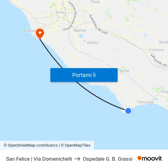 San Felice | Via Domenichelli to Ospedale G. B. Grassi map
