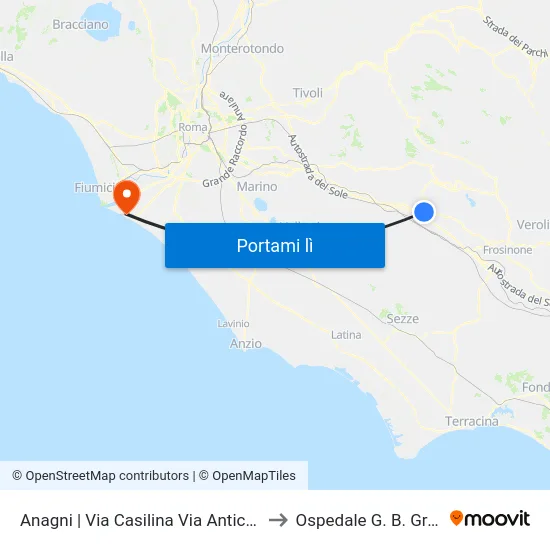 Anagni | Via Casilina Via Anticolana to Ospedale G. B. Grassi map