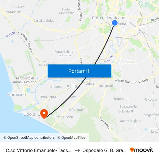 C.so Vittorio Emanuele/Tassoni to Ospedale G. B. Grassi map