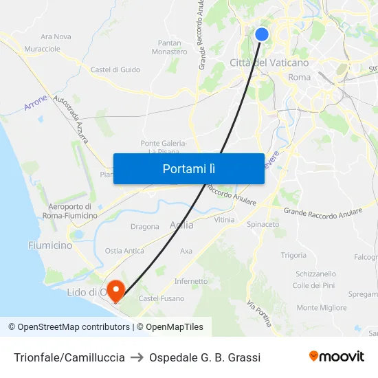Trionfale/Camilluccia to Ospedale G. B. Grassi map
