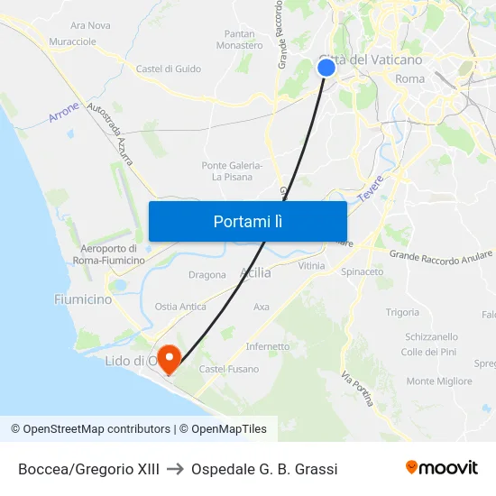 Boccea/Gregorio XIII to Ospedale G. B. Grassi map