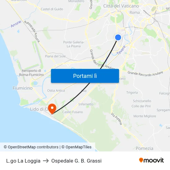 L.go La Loggia to Ospedale G. B. Grassi map