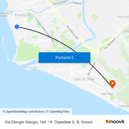 Via Giorgio Giorgis, 164 to Ospedale G. B. Grassi map