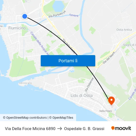 Via Della Foce Micina 6890 to Ospedale G. B. Grassi map