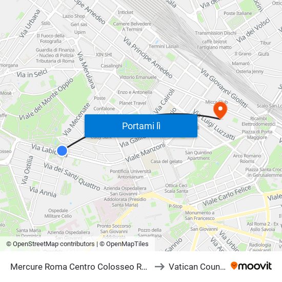 Mercure Roma Centro Colosseo Rome to Vatican Country map