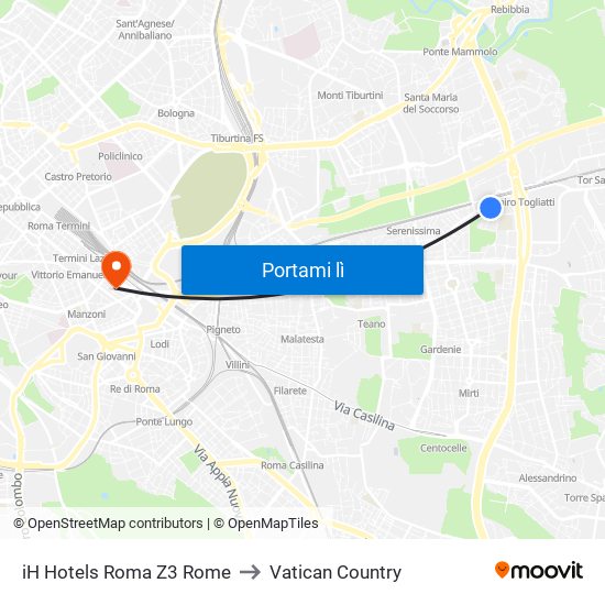 iH Hotels Roma Z3 Rome to Vatican Country map