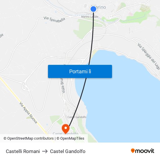 Castelli Romani to Castel Gandolfo map