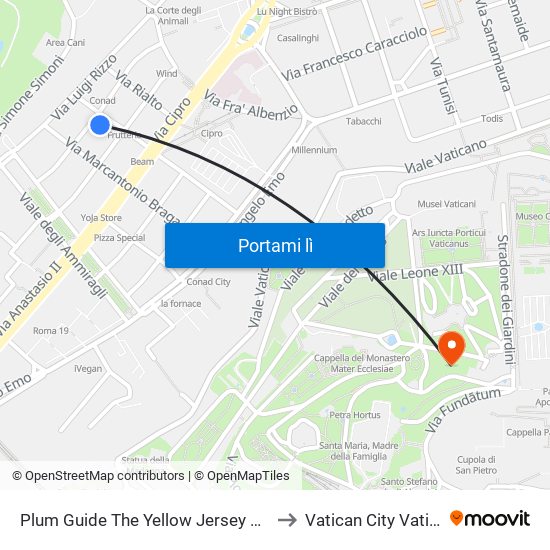 Plum Guide The Yellow Jersey Rome to Vatican City Vatican map