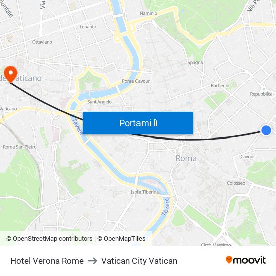 Hotel Verona Rome to Vatican City Vatican map