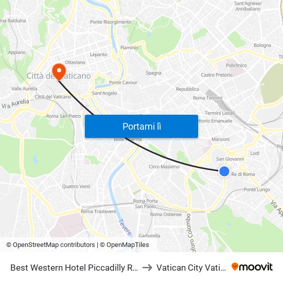 Best Western Hotel Piccadilly Rome to Vatican City Vatican map
