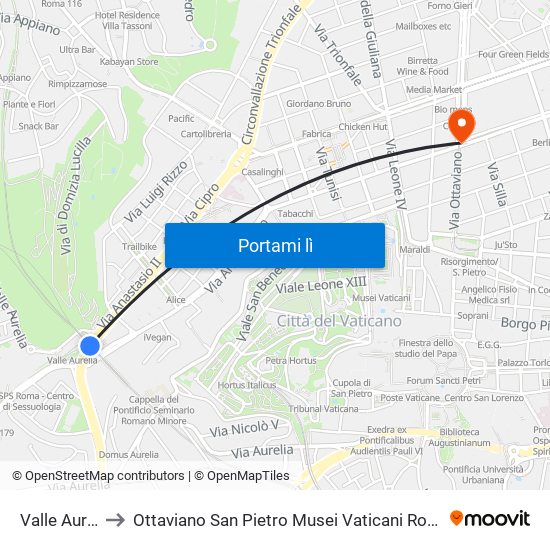 Valle Aurelia to Ottaviano San Pietro Musei Vaticani Rome Metro map