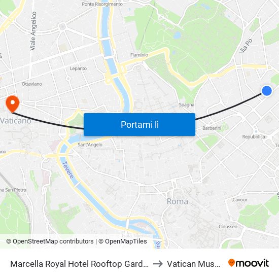 Marcella Royal Hotel Rooftop Garden Rome to Vatican Museums map