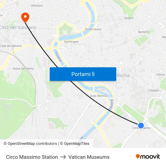 Circo Massimo Station to Vatican Museums map