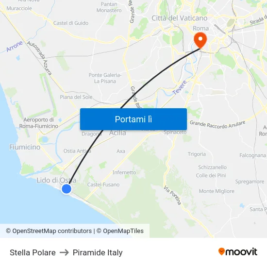 Stella Polare to Piramide Italy map