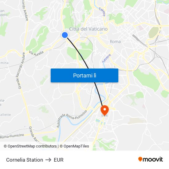 Cornelia Station to EUR map