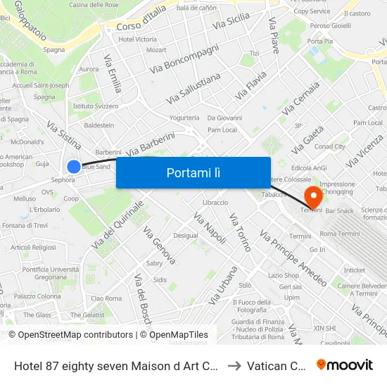 Hotel 87 eighty seven Maison d Art Collection Rome to Vatican Country map