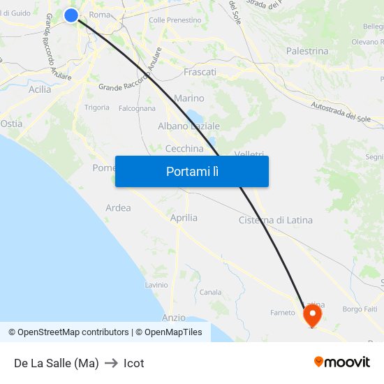 De La Salle (Ma) to Icot map