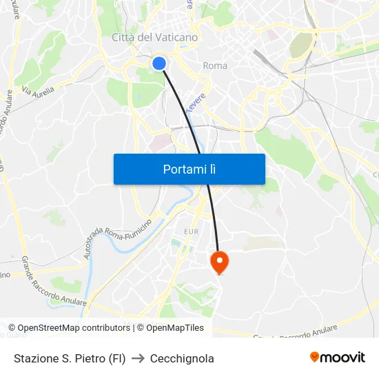 Stazione S. Pietro (Fl) to Cecchignola map