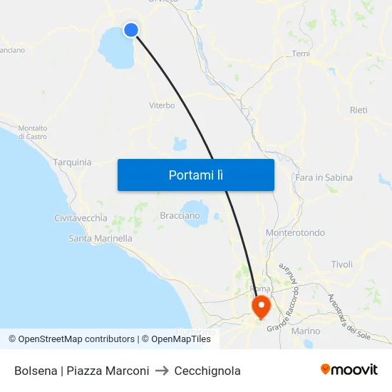 Bolsena | Piazza Marconi to Cecchignola map