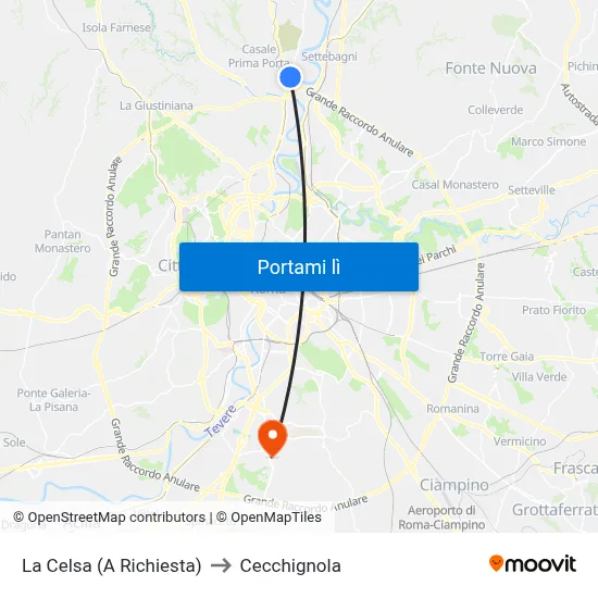 La Celsa (A Richiesta) to Cecchignola map