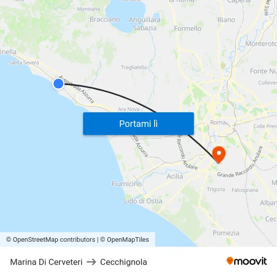 Marina Di Cerveteri to Cecchignola map