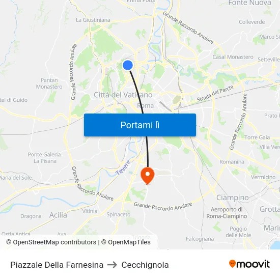 Piazzale Della Farnesina to Cecchignola map