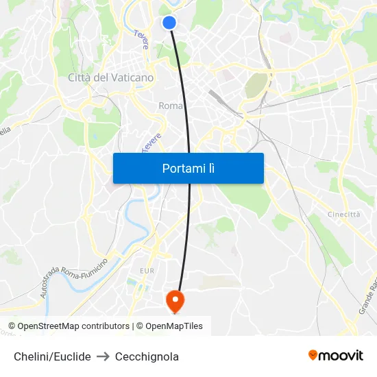 Chelini/Euclide to Cecchignola map