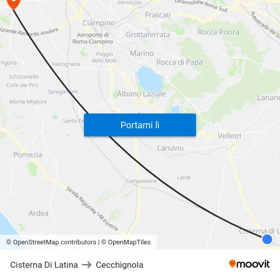 Cisterna Di Latina to Cecchignola map