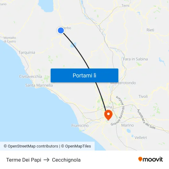 Terme Dei Papi to Cecchignola map